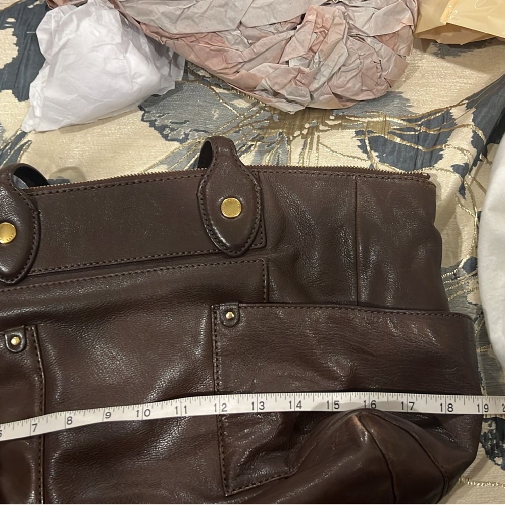 Marc Jacobs Brown Leather Tote with Gold Hardware - Picture 8 of 10